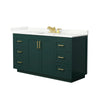 Custom image for Green with Brushed Gold Trim / Giotto Quartz / No Mirror
