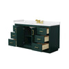 Custom image for Green with Brushed Gold Trim / White Cultured Marble / No Mirror
