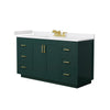 Custom image for Green with Brushed Gold Trim / White Cultured Marble / No Mirror