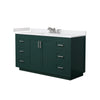 Custom image for Green with Brushed Nickel Trim / White Cultured Marble / No Mirror