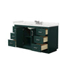Custom image for Green with Brushed Nickel Trim / White Quartz / No Mirror