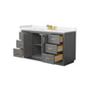 Custom image for Dark Gray with Brushed Gold Trim / Carrara Cultured Marble / No Mirror