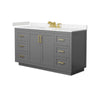 Custom image for Dark Gray with Brushed Gold Trim / Carrara Cultured Marble / No Mirror