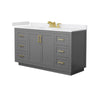Custom image for Dark Gray with Brushed Gold Trim / White Cultured Marble / No Mirror