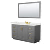 Custom image for Dark Gray with Brushed Gold Trim / White Quartz / 58