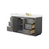 Custom image for Dark Gray with Brushed Gold Trim / White Quartz / No Mirror