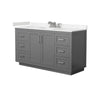 Custom image for Dark Gray with Brushed Nickel Trim / Carrara Cultured Marble / No Mirror