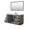 Custom image for Dark Gray with Brushed Nickel Trim / White Cultured Marble / 58