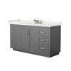 Custom image for Dark Gray with Brushed Nickel Trim / White Quartz / No Mirror