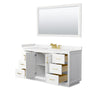 Custom image for White with Brushed Gold Trim / Carrara Cultured Marble / 58