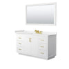 Custom image for White with Brushed Gold Trim / Carrara Cultured Marble / 58