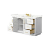 Custom image for White with Brushed Gold Trim / Giotto Quartz / No Mirror