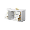 Custom image for White with Brushed Gold Trim / White Cultured Marble / No Mirror