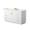 Custom image for White with Brushed Gold Trim / White Cultured Marble / No Mirror