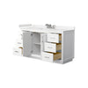 Custom image for White with Brushed Nickel Trim / Carrara Cultured Marble / No Mirror