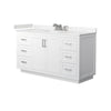 Custom image for White with Brushed Nickel Trim / Carrara Cultured Marble / No Mirror