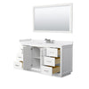 Custom image for White with Brushed Nickel Trim / White Cultured Marble / 58