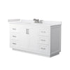 Custom image for White with Brushed Nickel Trim / White Cultured Marble / No Mirror