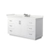 Custom image for White with Brushed Nickel Trim / White Quartz / No Mirror
