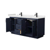 Custom image for Dark Blue with Matte Black Trim / Carrara Cultured Marble / No Mirror