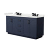 Custom image for Dark Blue with Matte Black Trim / White Quartz / No Mirror