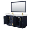 Custom image for Dark Blue with Brushed Gold Trim / Carrara Cultured Marble / 58