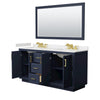 Custom image for Dark Blue with Brushed Gold Trim / Carrara Cultured Marble / 58