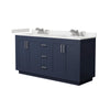 Custom image for Dark Blue with Brushed Nickel Trim / Carrara Cultured Marble / No Mirror