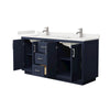Custom image for Dark Blue with Brushed Nickel Trim / White Quartz / No Mirror