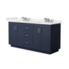 Custom image for Dark Blue with Brushed Nickel Trim / White Quartz / No Mirror