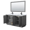 Custom image for Dark Gray with Matte Black Trim / White Carrara Marble / 58