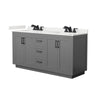 Custom image for Dark Gray with Matte Black Trim / White Quartz / No Mirror
