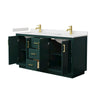 Custom image for Green with Brushed Gold Trim / Carrara Cultured Marble / No Mirror