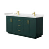 Custom image for Green with Brushed Gold Trim / Carrara Cultured Marble / No Mirror