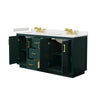 Custom image for Green with Brushed Gold Trim / Carrara Cultured Marble / No Mirror