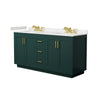 Custom image for Green with Brushed Gold Trim / Carrara Cultured Marble / No Mirror