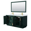 Custom image for Green with Brushed Gold Trim / White Carrara Marble / 58