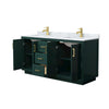 Custom image for Green with Brushed Gold Trim / White Carrara Marble / No Mirror