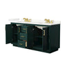 Custom image for Green with Brushed Gold Trim / Giotto Quartz / No Mirror