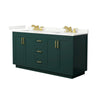 Custom image for Green with Brushed Gold Trim / Giotto Quartz / No Mirror