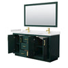 Custom image for Green with Brushed Gold Trim / White Cultured Marble / 58