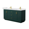 Custom image for Green with Brushed Gold Trim / White Cultured Marble / No Mirror