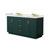 Custom image for Green with Brushed Gold Trim / White Cultured Marble / No Mirror