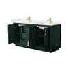 Custom image for Green with Brushed Gold Trim / White Quartz / No Mirror