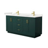 Custom image for Green with Brushed Gold Trim / White Quartz / No Mirror