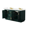 Custom image for Green with Brushed Gold Trim / White Quartz / No Mirror
