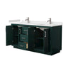 Custom image for Green with Brushed Nickel Trim / Carrara Cultured Marble / No Mirror