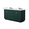 Custom image for Green with Brushed Nickel Trim / Carrara Cultured Marble / No Mirror