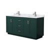 Custom image for Green with Brushed Nickel Trim / White Carrara Marble / No Mirror