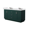 Custom image for Green with Brushed Nickel Trim / White Cultured Marble / No Mirror